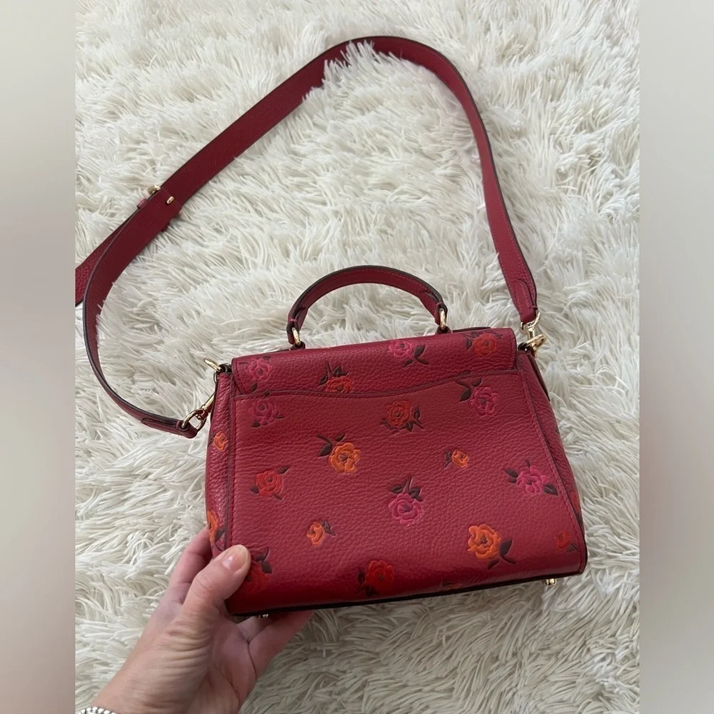 Coach Peony Print Morgan Top Handle Satchel